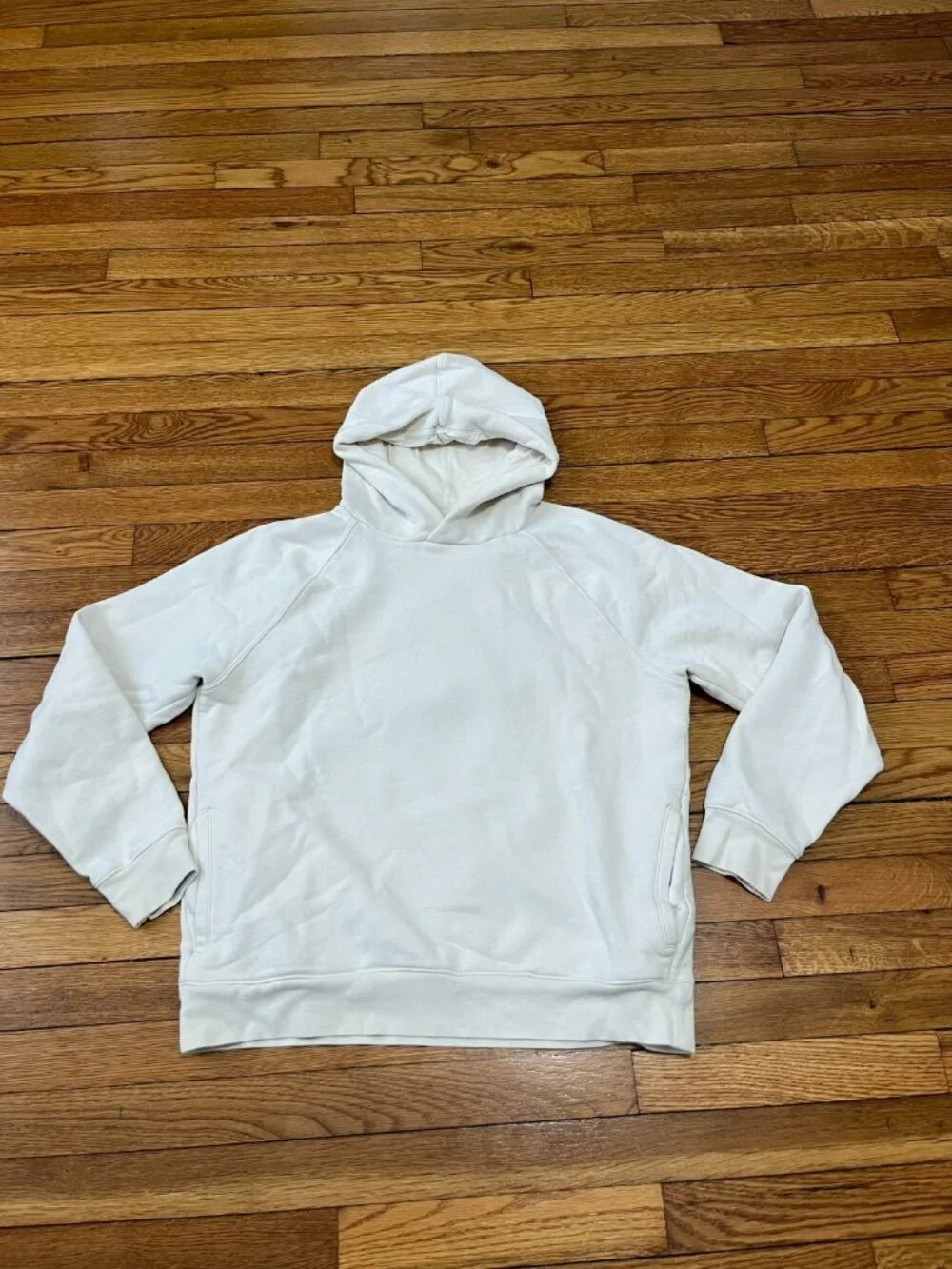 Banana Republic Men's Hoodie Sweatshirt Size Large Ivory Pullover Hooded